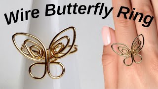 Easy Wire Butterfly Ring Tutorial // Beginner Jewelry Making