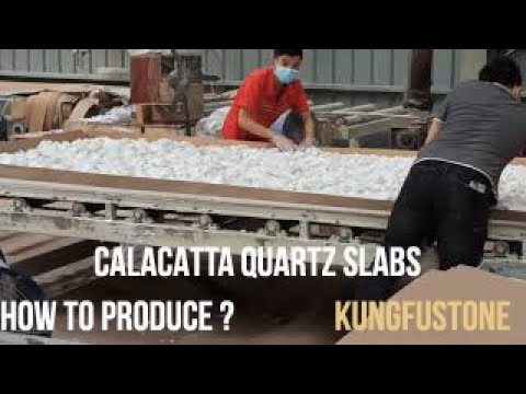 How To Producing Calacatta Quartz Slabs By KUNGFUSTONE
