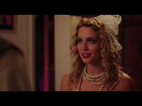 Valley Girl (2020) official trailer thumbnail with neon titles and the leads framed in 80s colors