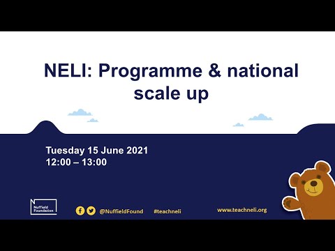 NELI Programme and its national scale up  - Tues 15 June