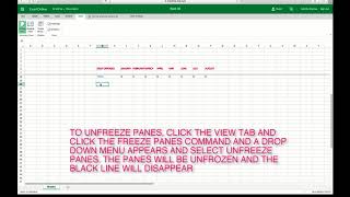 HOW TO FREEZE OR UNFREEZE ROWS IN EXCEL ONLINE ONEDRIVE