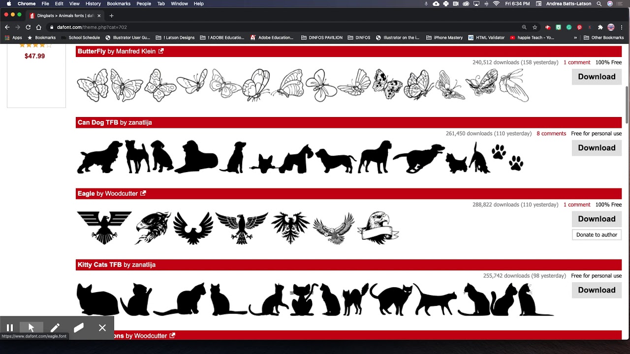 1 Download a Dingbat font from DaFont website
