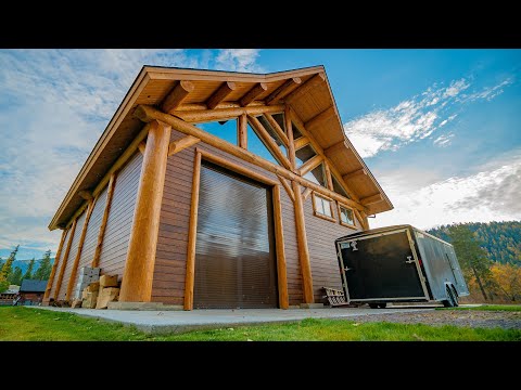 Montana Timber Frame - Enclosed Log Pavilion