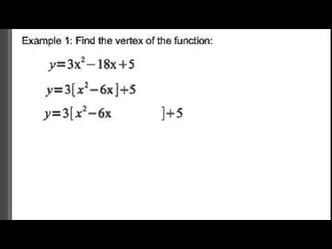 Standard Form to Vertex Form