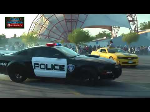 Police Car Joins The Drift Show | Ford Mustang Drifting with a Camaro