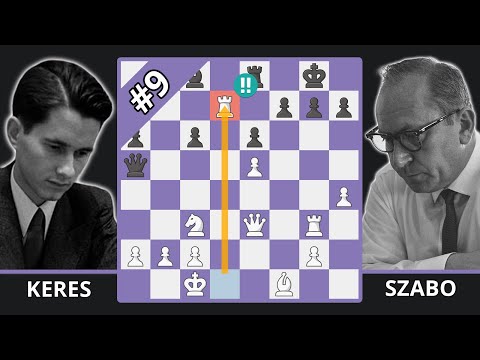 Keres' Great Sicilian Chess Miniature - Keres vs. Szabo, 1955