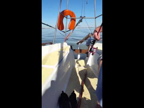 Inside my 22ft sailboat a Mistral
