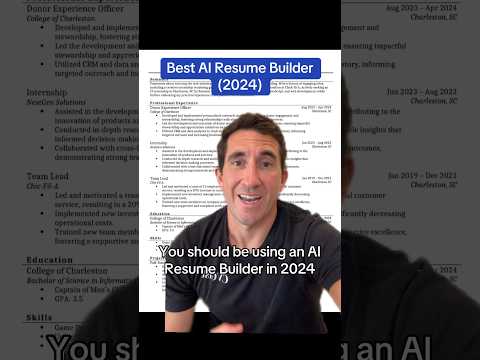 Best AI Resume Builder of 2024. #greenscreen #jobsearch #ai #job #fyp #cv