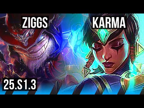 ZIGGS vs KARMA (MID) | 500+ games, Dominating | KR Master | 25.S1.3
