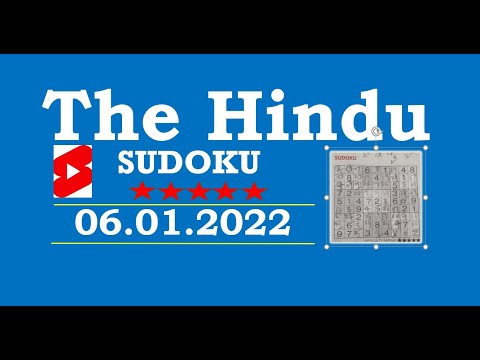 #Shorts - The Hindu  Sudoku Jan 06, 2022 - 5 Star - Step by Step Solution Clearly Explained
