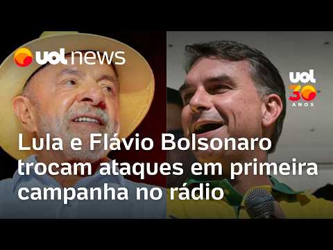 Lula e Flávio Bolsonaro trocam ataques em primeira campanha eleitoral gratuita no rádio