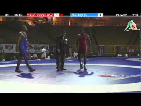 Pan Am 2012: GR 96 KG Quarterfinal Yunior Estrada Falcon (CUB) vs. Raul Angulo (COL)