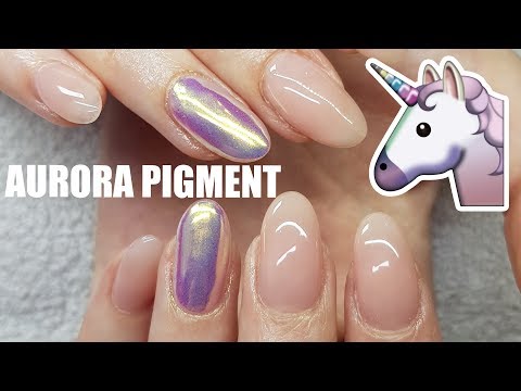 AURORA CHROME MIRROR POWDER OVER NUDE GEL NAILS | ACRYLIC INFILL