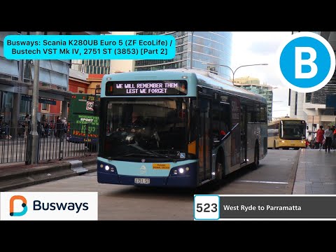 Busways: Scania K280UB Euro 5 (ZF EcoLife) / Bustech VST Mk IV, 2751 ST (3853) [Part 2]