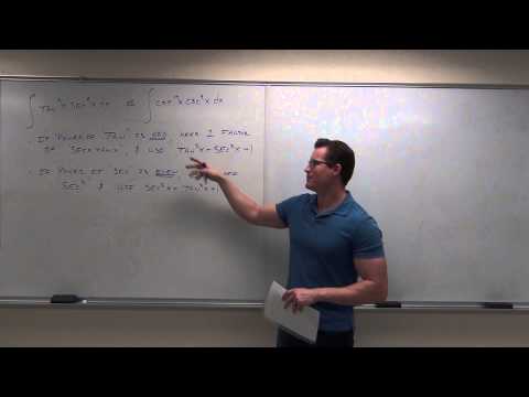 Calculus 2 Lecture 7.2:  Techniques For Trigonometric Integrals