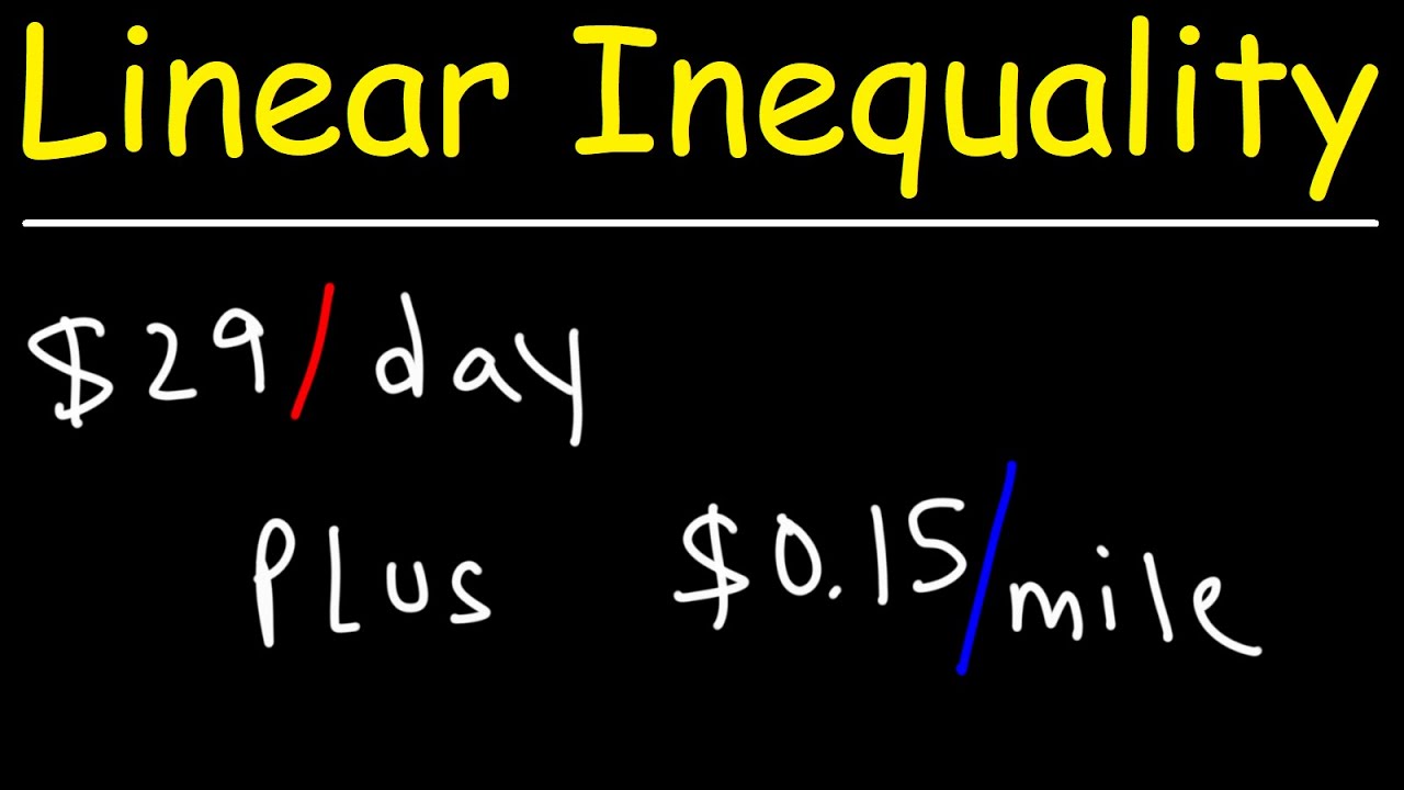 Linear Inequality Word Problem - Rental Car Cost - GED Math