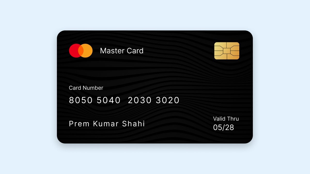 Credit Card UI Design in HTML & CSS | Card Design