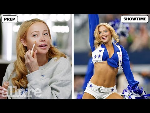 The Dallas Cowboys Cheerleaders' Entire Beauty Routine for the Christmas Extravaganza | Allure