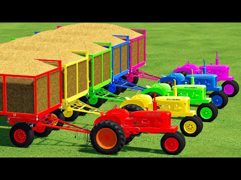 TRANSPORT OF COLORS! LOAD STRAW & TRANSPORT WITH MINI ALLIS TRACTORS! Farming Simulator 22