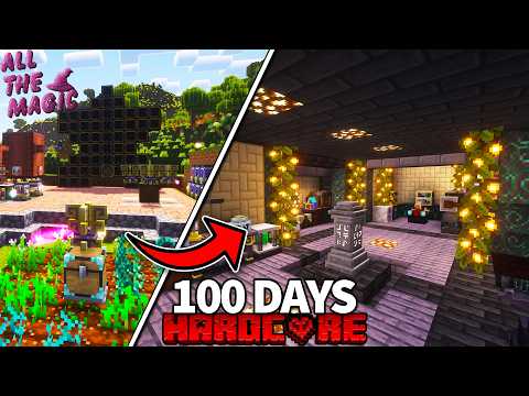 I Survived 100 Days IN ALL THE MAGIC ARCANA in HARDCORE MINECRAFT
