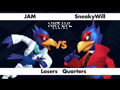 NXT LVL Gaming 8 - Losers Quarters - JAM (Blue Falco) vs SneakyWill (Red Falco) - SSBM Smash Melee