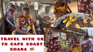 FOREIGNERS TRYING GHANA 🇬🇭 STREET FOOD FOR THE FIRST TIME + TRAVELING TO CAPE COAST #vlogmas