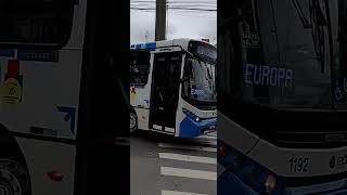 Ônibus da Radial Transporte Coletivo 1192 e Van do Coopersuzan Transporte Complementar 05 22 06