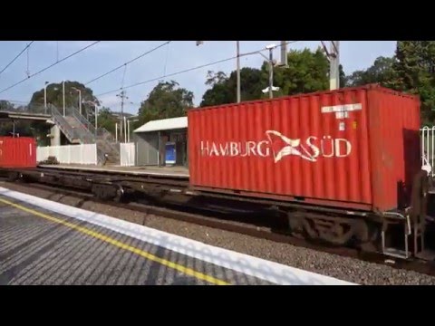 Pacific National trains 4132 and 4124 at Narara - 15/2/16