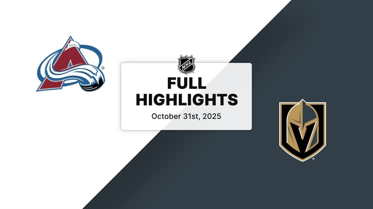 NHL Highlights | Avalanche vs. Golden Knights | October 31, 2025