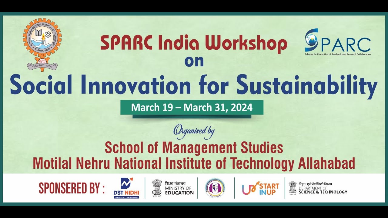 SPARC India Workshop on Social Innovation for Sustainability
