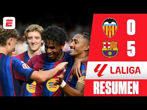 BARCELONA sigue EN MODO APLANADORA. GOLEÓ 5-0 al VALENCIA y mantiene el PASO PERFECTO | La Liga