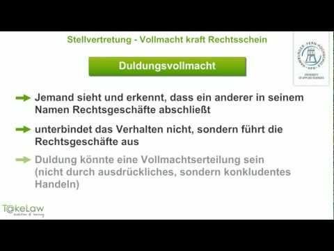 WPR1 (BGB AT) - 236/252 - Stellvertretung - Die Vollmacht kraft Rechtsschein