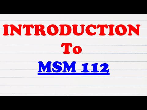 Introduction to MSM 112 |Basics of Trigonometry 