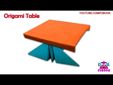 Origami Table Folding Instructions Video 119 - F2BOOK Origami For Kids