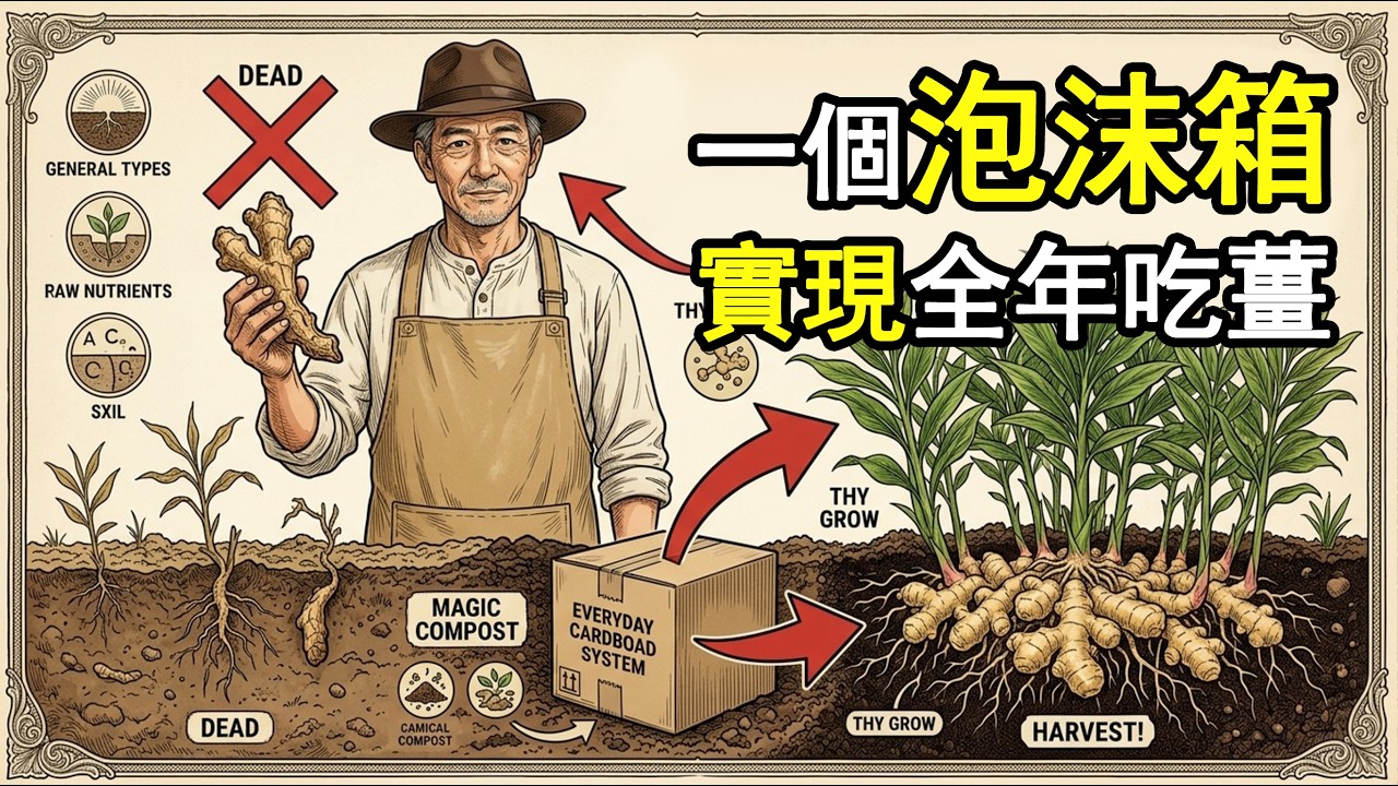 被隱藏的生薑爆盆術：一個泡沫箱實現全年吃薑。