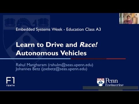 ESWEEK 2021 Education - Learn to Drive (and Race!) Autonomous Vehicles