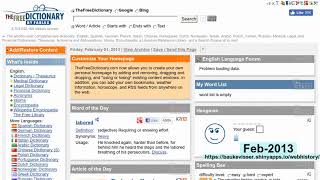 webhistory of thefreedictionary.com