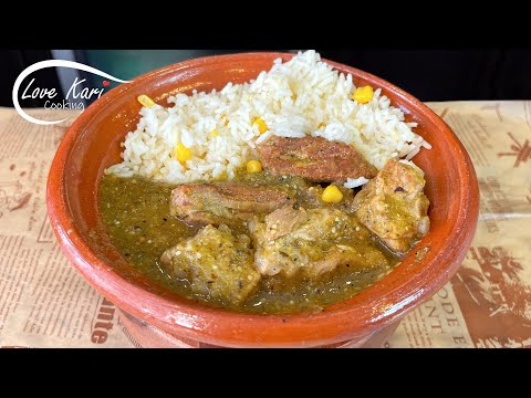 Costillas de Puerco en Salsa Verde y Arroz Pork Ribs with Buttery Corn Rice