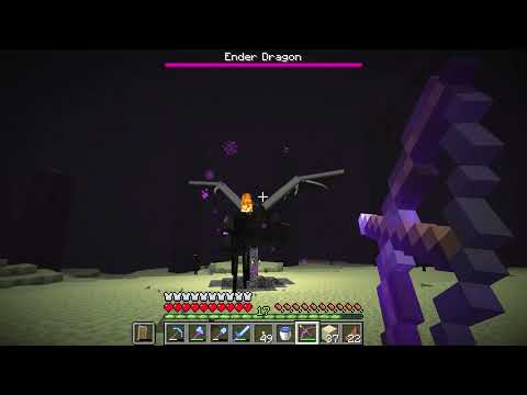 Ender Dragon boss fight in Hard mode (no commentary) - Minecraft