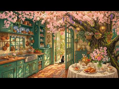 1940s Oldies Music Playing in Another Room while Spending a Slow Spring Morning at Home