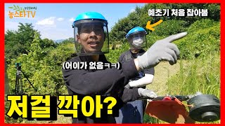 예초 초보를 가르쳐 고수로 만들어 보려는데 상태가 이상하다?