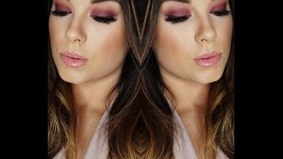 Smokey Maroon Eye | Peach Lip | Curled Hair