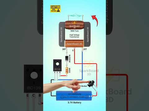 3.7V to 40000V⚡converter | High voltage generator circuit | Taser stun gun