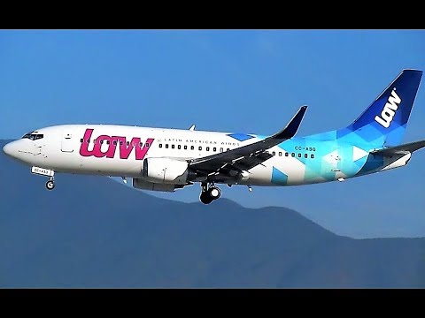 LAW Boeing 737-33V (CC-ASQ) | BEAUTIFUL LIVERY landing in Santiago SCL Rwy 17L
