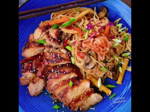 Japanese BBQ Chicken with Asian Fusion Noodles - CulinarySeasons.com