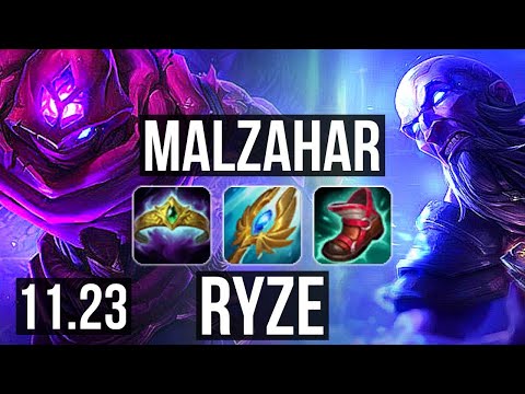 MALZAHAR vs RYZE (MID) | 1.5M mastery, 2/2/11 | EUW Master | 11.23