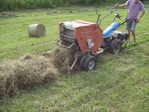 BCS Model 853 walk-behind tractor with CAEB mini-haybaler