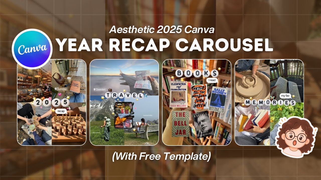 This Aesthetic 2025 Recap Carousel Went VIRAL ✨ Free Template + Complete Tutorial