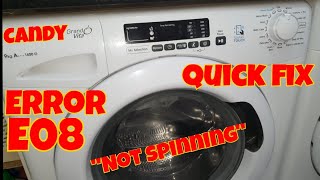 E08 error Candy washing machine — not spinning (quick fix)