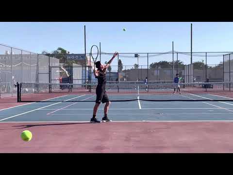 HB Oilers Tennis Singles (2nd Match) vs.  Fountain Valley HS @ FVHS - 3/29/22